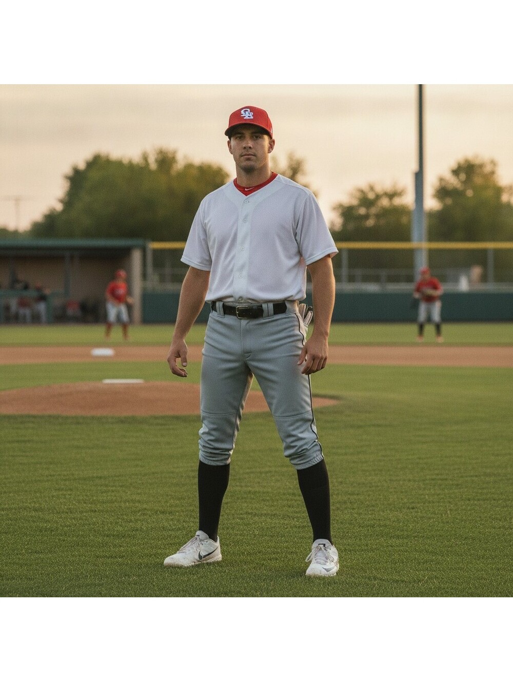 Easton Adult Baseball Pants Gray with Black Stripe Size Large 35-37 Waist